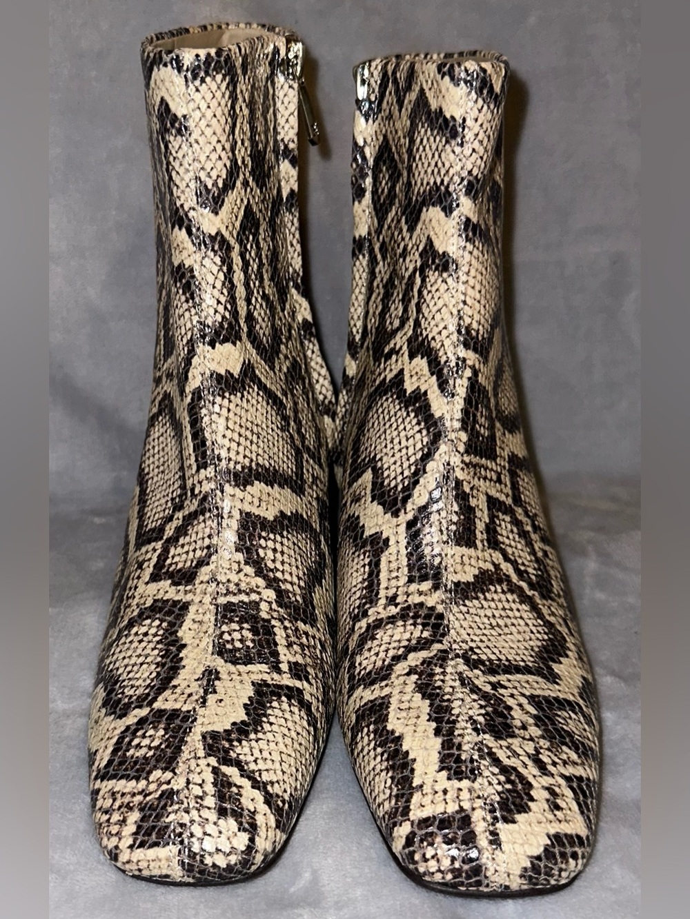 Sam Edelman NWT Women’s Size 7.5 Paige 2 Roccia Snakeskin Ankle Boots Block Heel - Picture 2 of 12